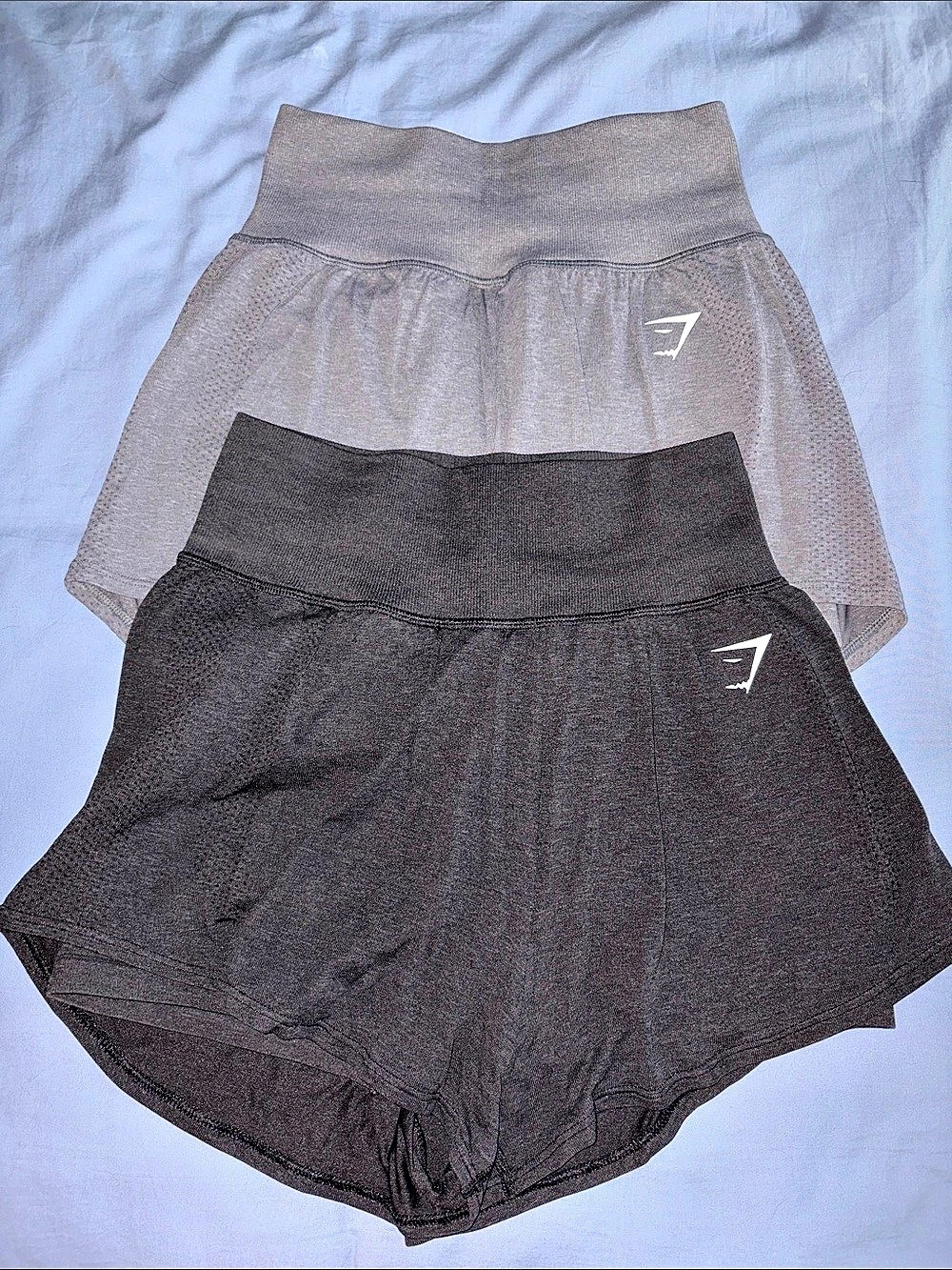 GYMSHARK Running 2-in-1 Shorts in Black & Gray, Small